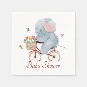 Radfahrender Elefant  Serviette