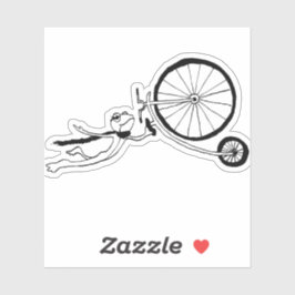 Radfahrender Frosch Aufkleber