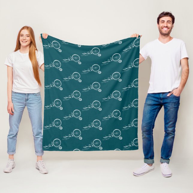 Radfahrender Frosch Fleecedecke (Beispiel)