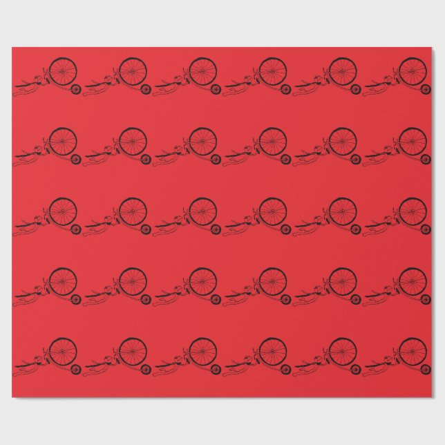Radfahrender Frosch Geschenkpapier (Flach)