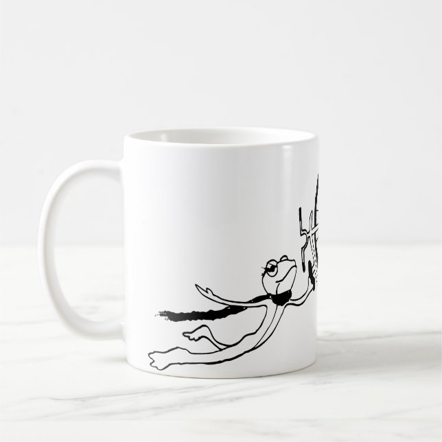 Radfahrender Frosch Kaffeetasse (Links)