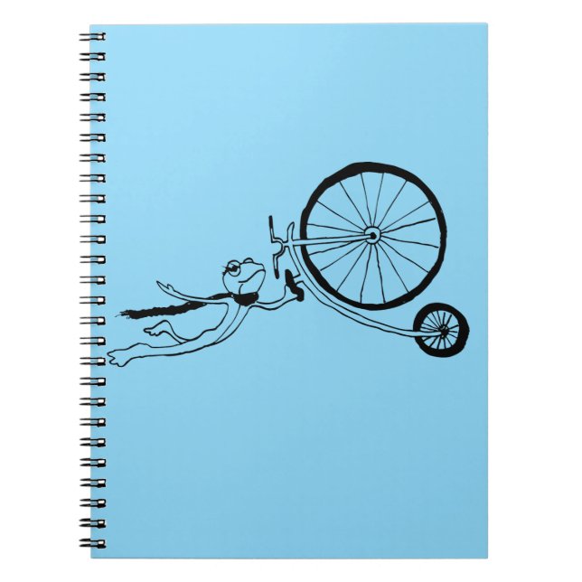 Radfahrender Frosch Notizblock (Vorderseite)