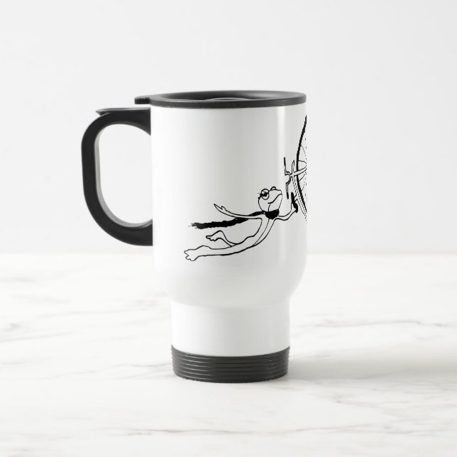 Radfahrender Frosch Reisebecher (Links)