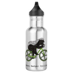 Radfahrender Honigdachs  Edelstahlflasche