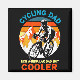 Radfahrender Papa wie ein normaler, aber cooler Fa Magnet