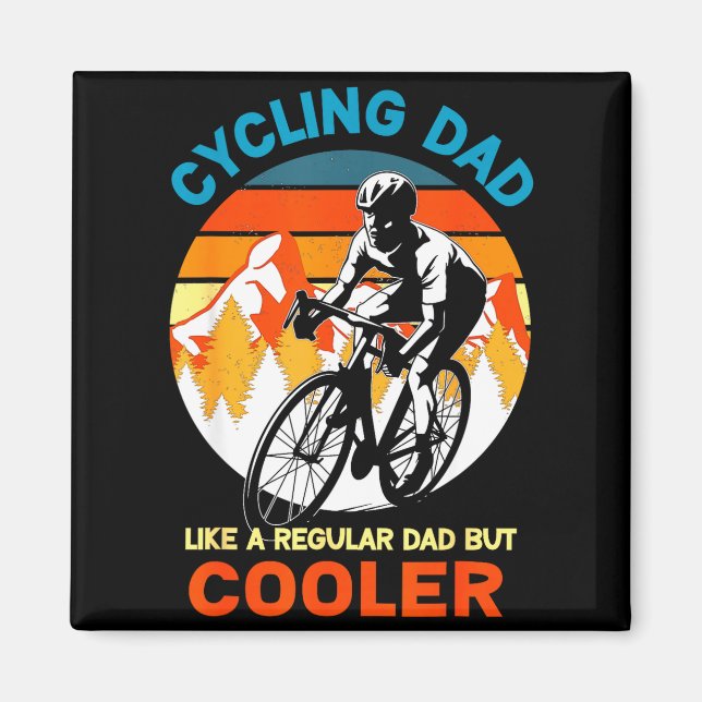 Radfahrender Papa wie ein normaler, aber cooler Fa Magnet (Vorne)