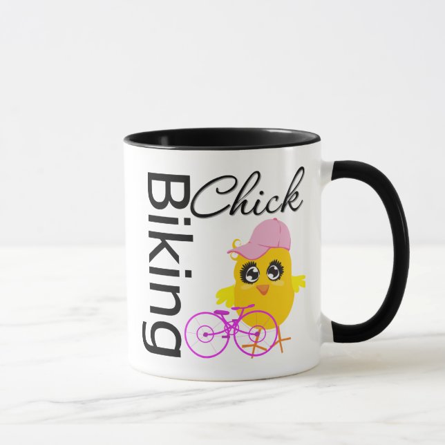 Radfahrendes Küken Tasse (Rechts)