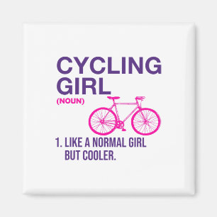 Radfahrendes Mädchen Definition Cycologist Mountai Magnet