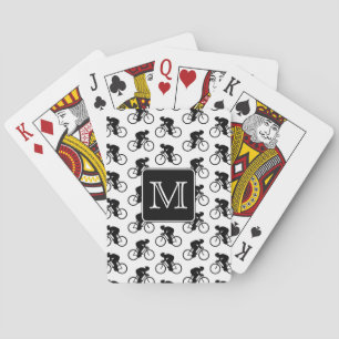 Radfahrenentwurf mit kundenspezifischem Monogramm Spielkarten