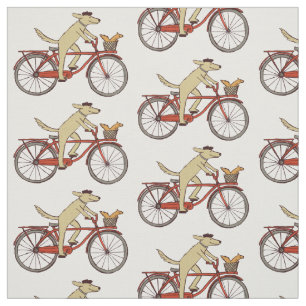 Radfahrenhund mit Eichhörnchen Stoff