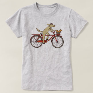 Radfahrenhunde-und des Eichhörnchen-| wunderliche T-Shirt