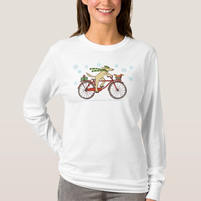 Radfahrenhunde-und Eichhörnchen-wunderlicher T-Shirt (Vorderseite)