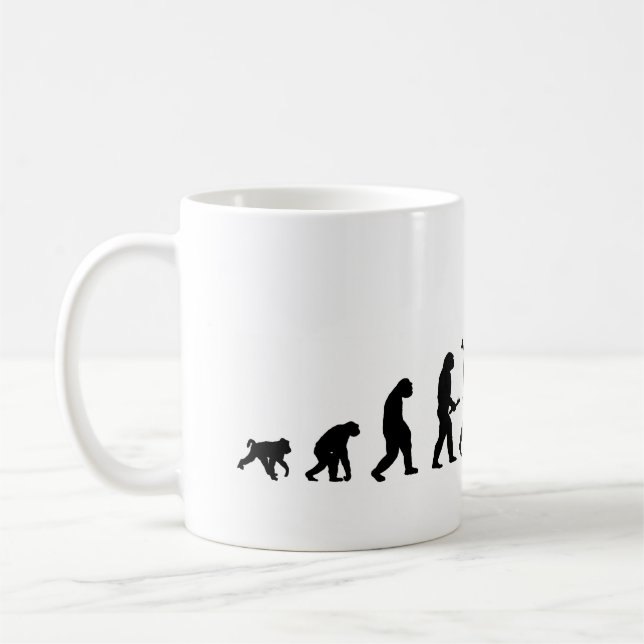Radfahrenradfahrer-Silhouette der Evolution EVO02 Kaffeetasse (Links)