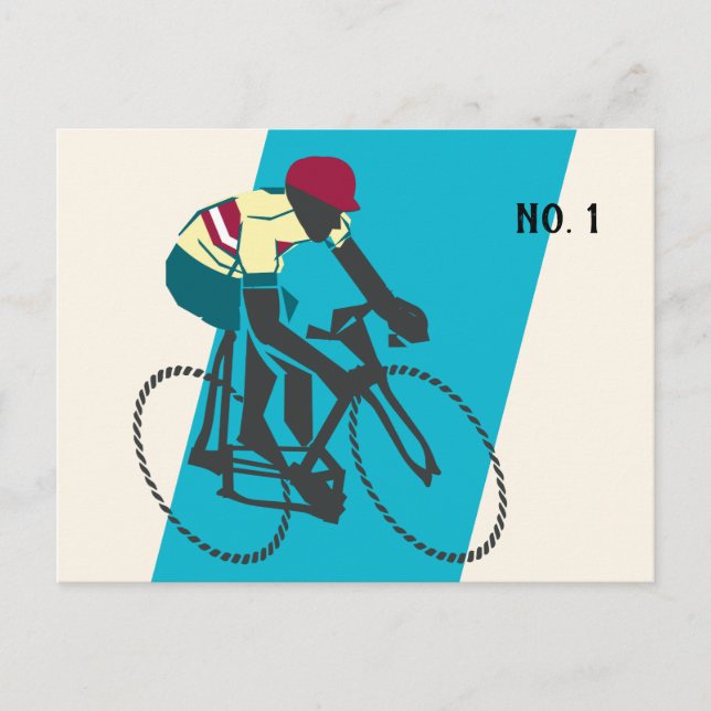 Radfahrer #1 postkarte (Vorderseite)