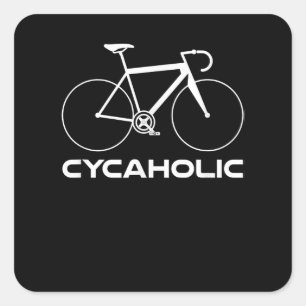 Radfahrer-Addict Funny Cyclist-Logo Quadratischer Aufkleber