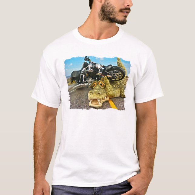 Radfahrer-Alligator T-Shirt (Vorderseite)