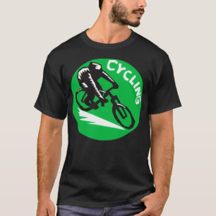 Radfahrer auf einem Rennrad im Retro-Holzschnitt-S T-Shirt