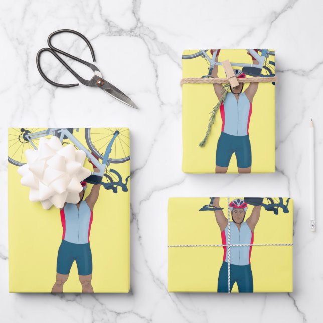 Radfahrer Fahrradfahren Geschenkpapier Set (Vorderseite)