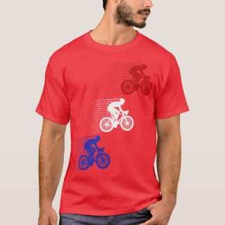 Radfahrer Fahrradfahrer - Amerikanische Flagge am T-Shirt