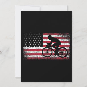 Radfahrer fährt Fahrrad Amerikanische Flagge 4. Ju Einladung