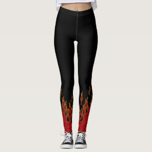 Radfahrer flammt rotes Gelbes und schwarz Leggings