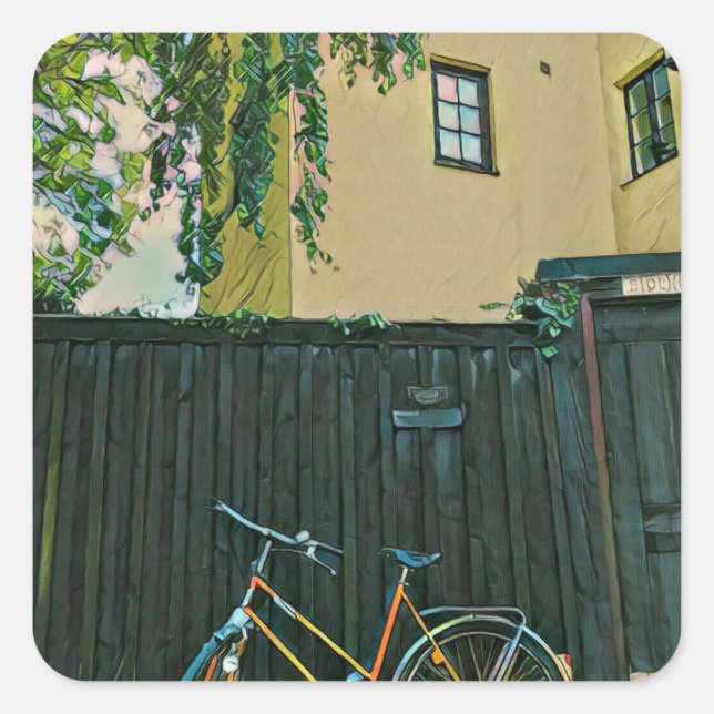 Radfahrer geben Ideen Quadratischer Aufkleber (Vorderseite)