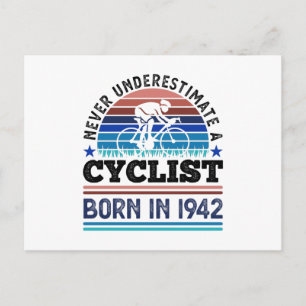Radfahrer geboren 1942 80. Geburtstagsgeschenke Ra Postkarte