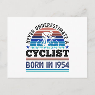 Radfahrer, geboren 1954, Geschenke zum 70. Geburts Postkarte
