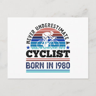 Radfahrer geboren 1980 40. Geburtstagsgeschenke Ra Postkarte