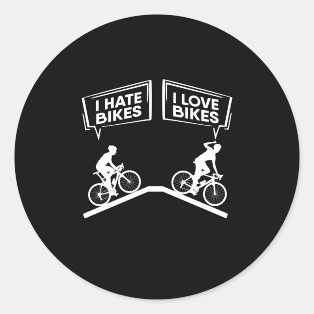 Radfahrer I Liebe Bikes Runder Aufkleber (Vorderseite)