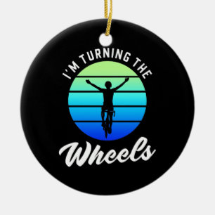 Radfahrer, ich drehe die Räder Keramik Ornament