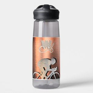 Radfahrer - Imitation von gebürstetem Stahl - Silb Trinkflasche