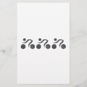 Radfahrer in Grau Briefpapier