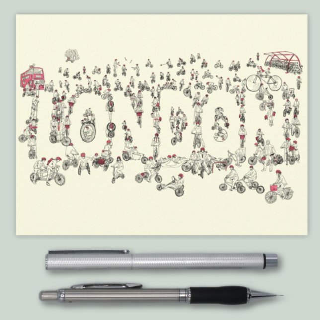 Radfahrer-Langdon-Typografie Postkarte (Von Creator hochgeladen)
