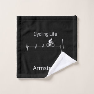 Radfahrer-Lebensstil mit individuellem Namen und H Waschlappen