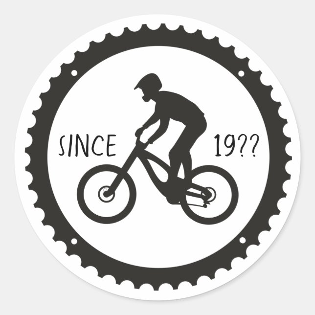 Radfahrer-Logo Runder Aufkleber (Vorderseite)