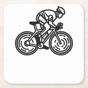 Radfahrer Rechteckiger Pappuntersetzer