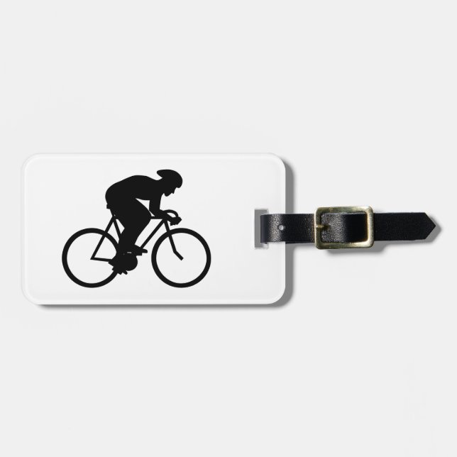 Radfahrer-Schattenbild Gepäckanhänger (Vorderseite horizontal)