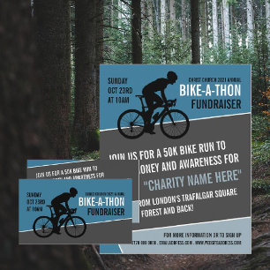 Radfahrer-Silhouette, Wohltätigkeit Bike-a-Thon-Ve Flyer