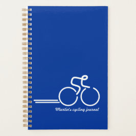 Radfahrer / Sportschuljournal blau weiß Planer