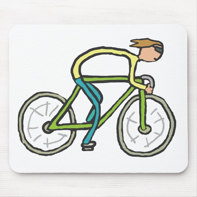Radfahrer Stickman Mousepad (Vorne)