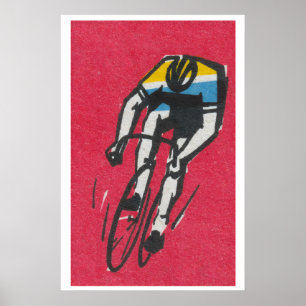 Radfahrer - Streichholzschachtel-Druck - Ästhetisc Poster