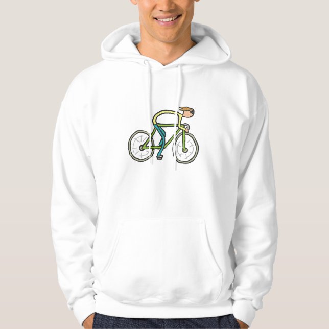 Radfahrer-Strichmännchen Hoodie (Vorderseite)