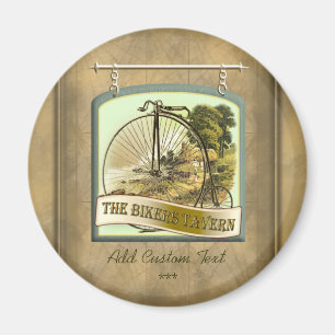 Radfahrer-Tavernepub-Zeichen-personalisierter Magnet