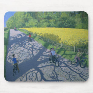 Radfahrer und Gelb-Feld Kedleston Derby Mousepad