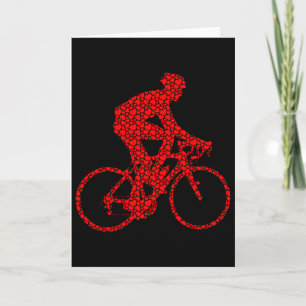 Radfahrer Valentinsherzen Liebhaber Silhouette Karte