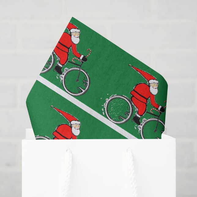 Radfahrer Weihnachts-Biker-Tissue Seidenpapier (Geschenktüte)