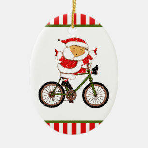 Radfahrer-Weihnachts-Sammelobjekt Keramik Ornament