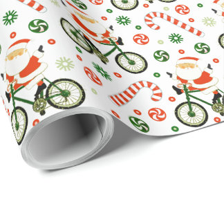 Radfahrer Weihnachts-Wrapping Papier Geschenkpapier