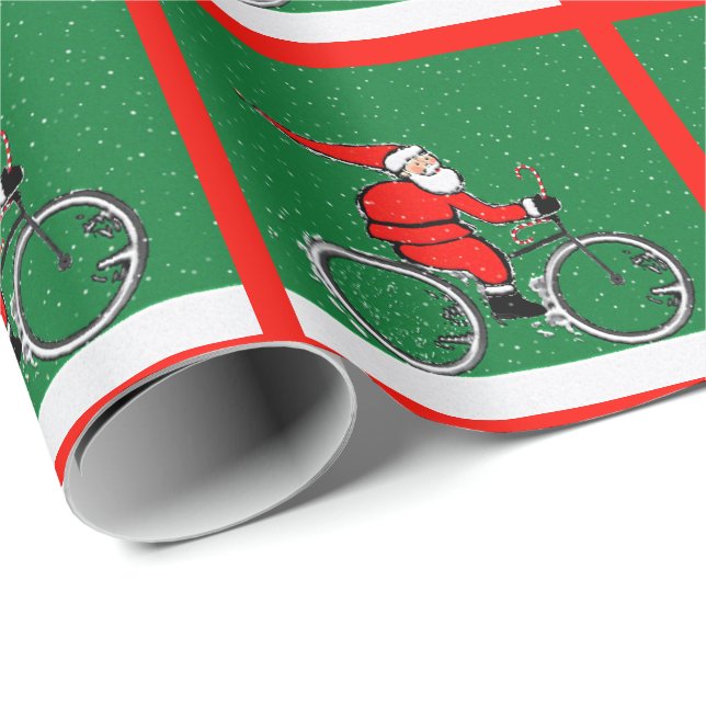 Radfahrer Weihnachtsgeschenk Geschenkpapier (Rolleneckpunkt)